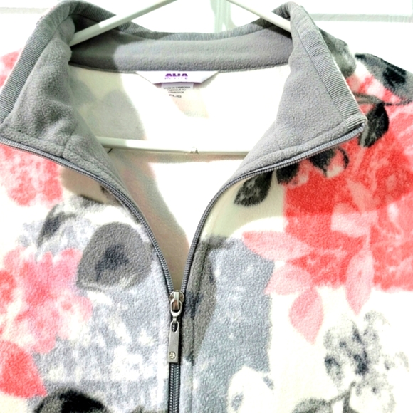 Alia Petite Women's Floral Full-Zip Sweater Size L - Picture 3 of 15